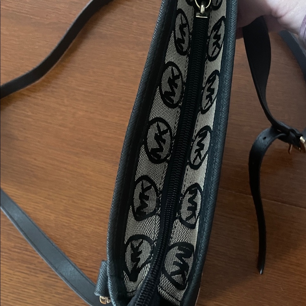 Michael Kors Monogram Black and Tan Crossbody Bag - Picture 14 of 17